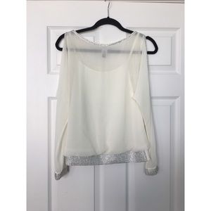 White long sleeve top